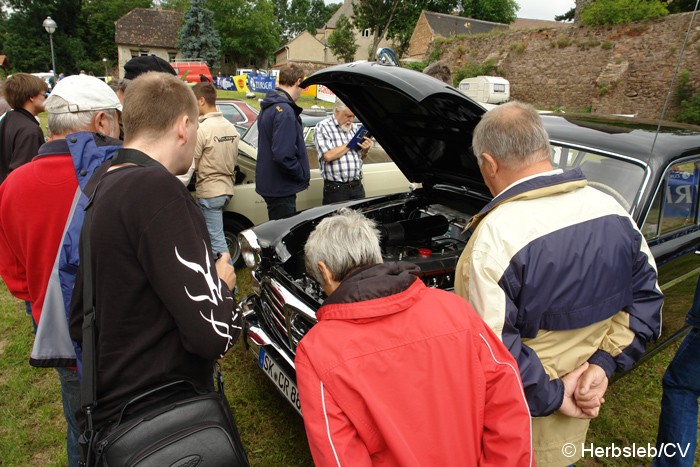 Bild: Eintreffen & Ausstellung der Oldtimer auf dem Zörbiger Schloßgelände.