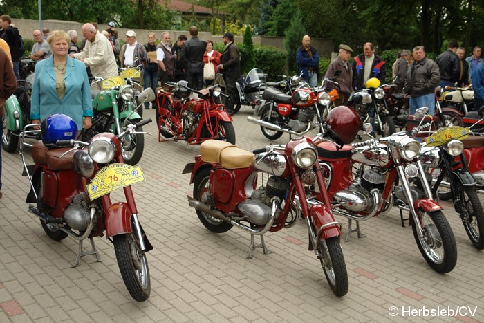 Bild: Eintreffen & Ausstellung der Oldtimer auf dem Zörbiger Schloßgelände.